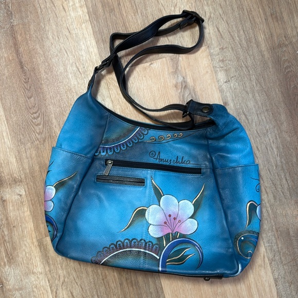 Anuschka Handbags - Anuschka Teal Paisley Leather Hobo